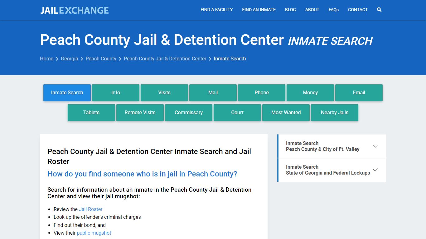 Peach County Jail & Detention Center Inmate Search